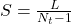  S=\frac{L}{{{N}_{t}}-1}\\ 